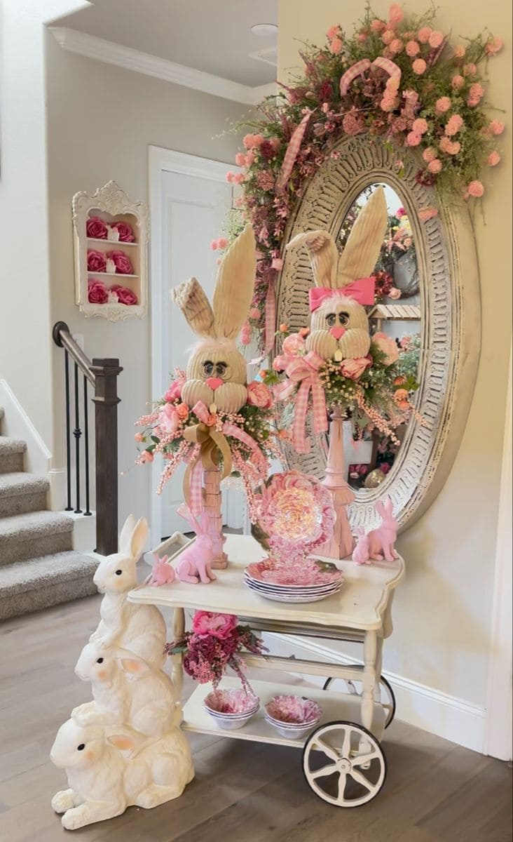 Charming Pink Bunny Easter Display