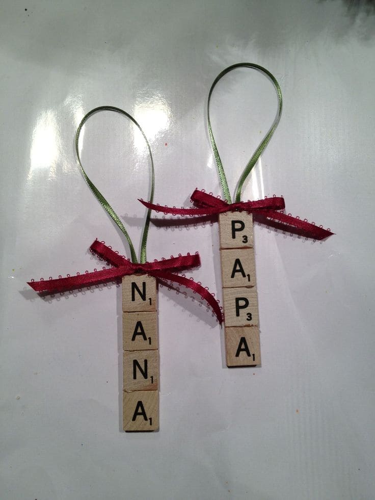 Charming Scrabble Tile Name Ornaments Decor