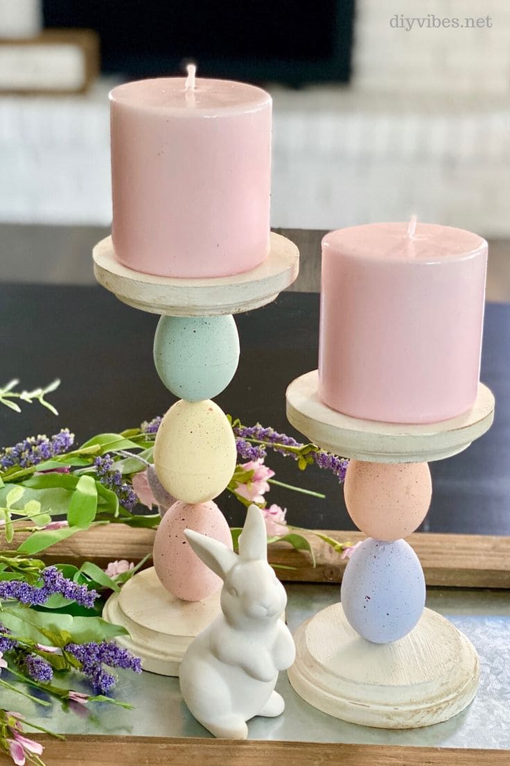 Colorful Easter Egg Candle Holders