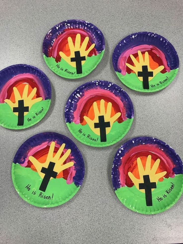 Colorful Paper Plate Resurrection Craft Idea