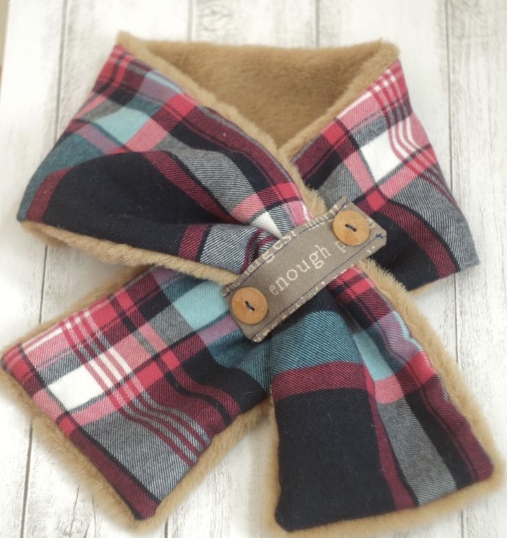 Cozy Plaid and Fleece Memorial Scarf Design