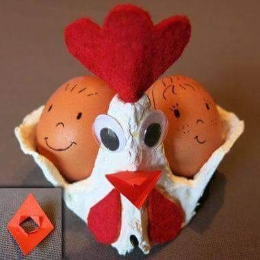 Creative Egg Carton Hen Easter Craft