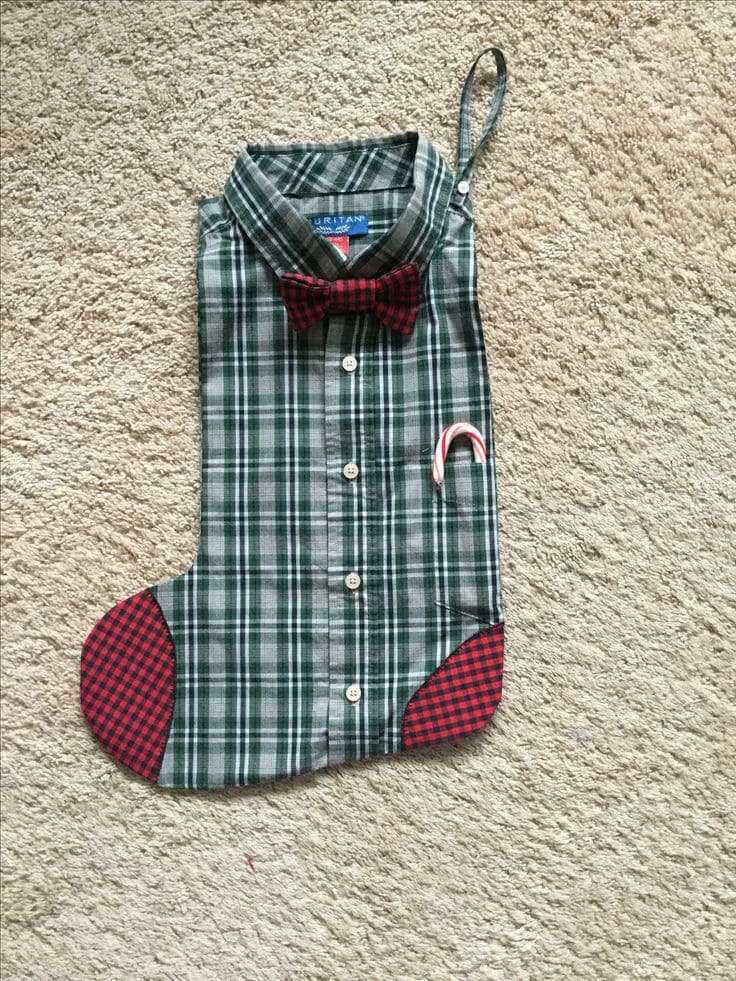 Creative Upcycled Shirt Memorial Stocking Design