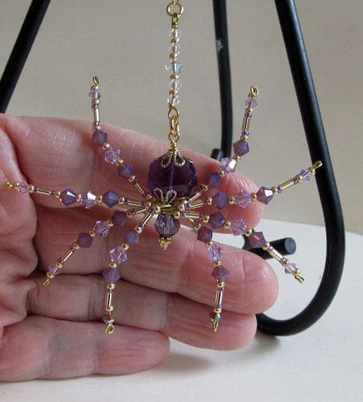 Dazzling Beaded Spider Art Decor