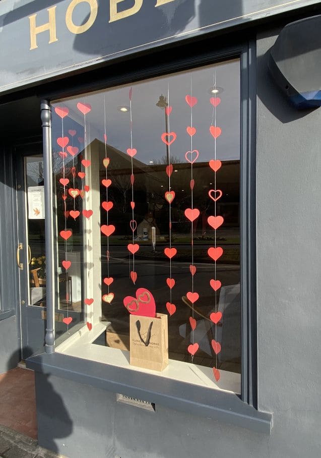 Delicate Hanging Heart Window Display