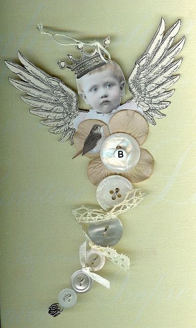 Elegant Angel Button Memorial Keepsake Design