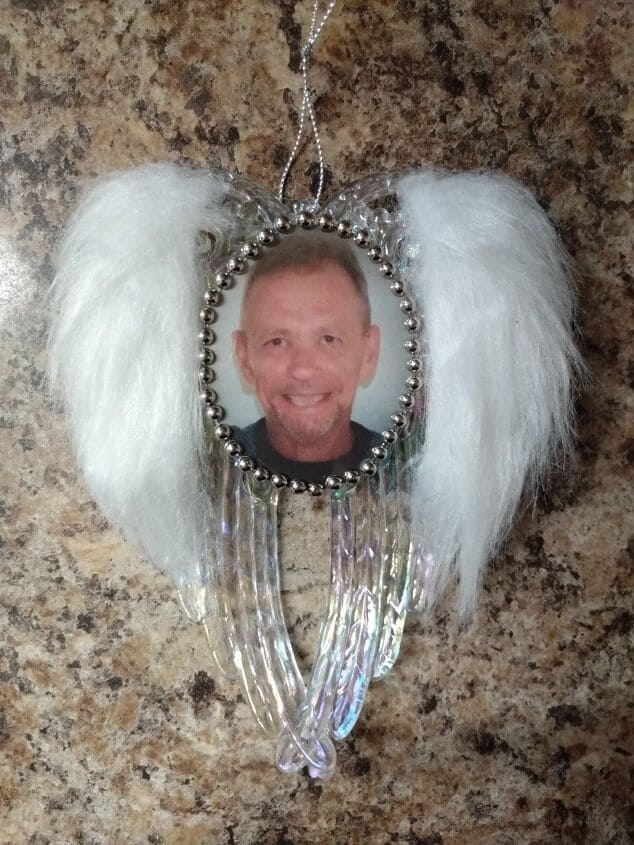 Elegant Angel Wing Photo Memorial Ornament