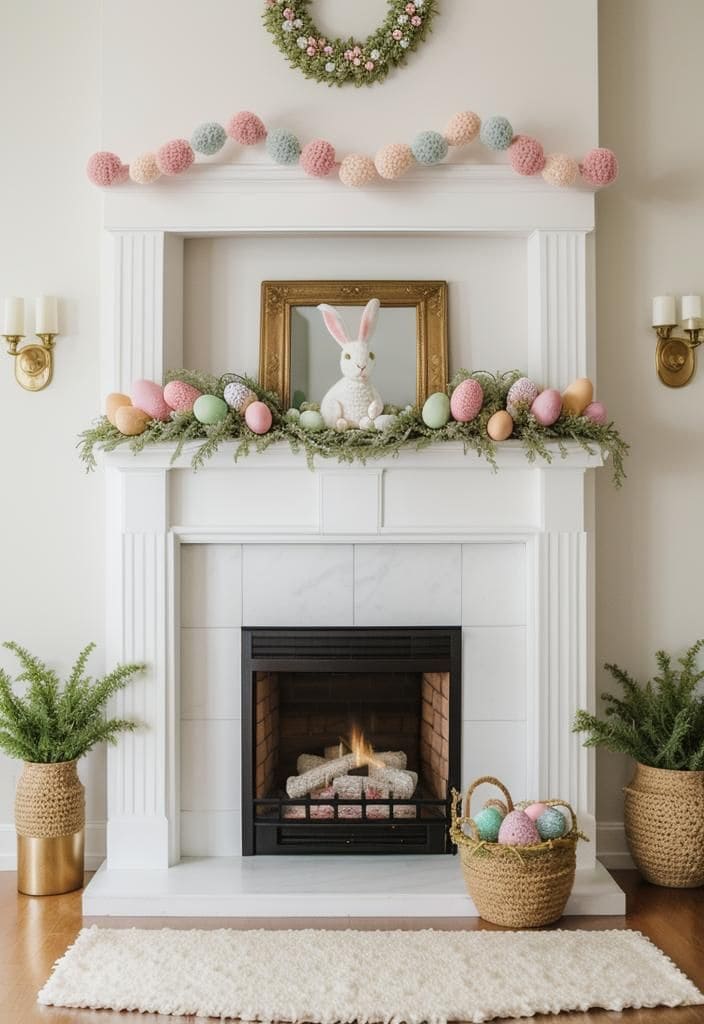 Elegant Easter Mantel with Pastel Charm