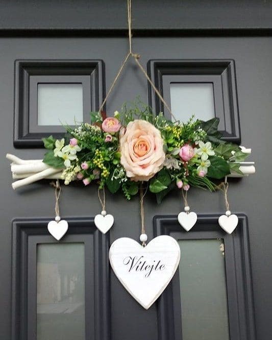 Elegant Floral Heart Door Hanger