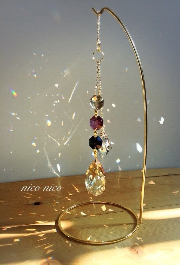 Elegant Minimalist Crystal Bead Hanging Suncatcher