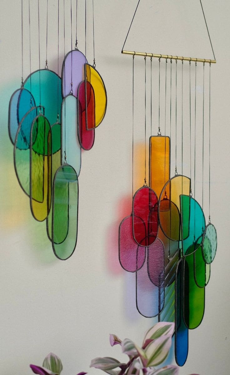 Elegant Overlapping Stained Glass Mobiles