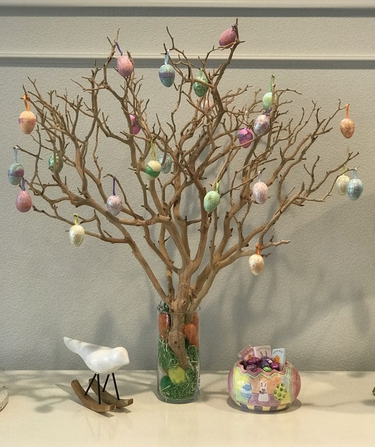 Elegant Pastel Easter Egg Tree Display