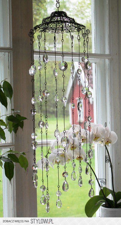 Elegant Vintage Crystal Hanging Suncatcher Mobile