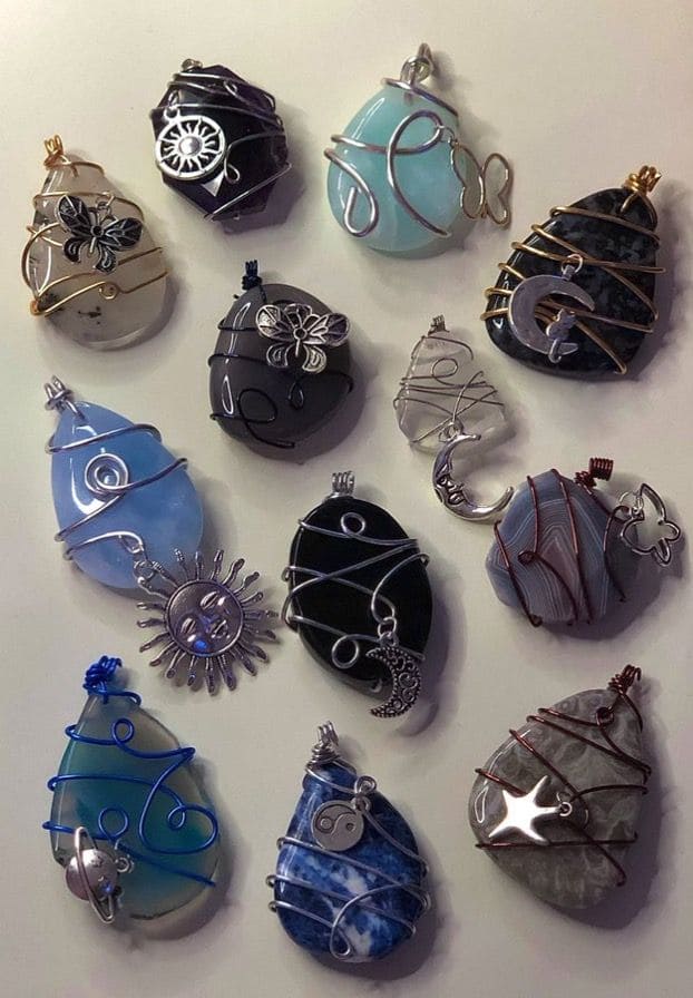 Enchanting Wire-Wrapped Stone Pendants