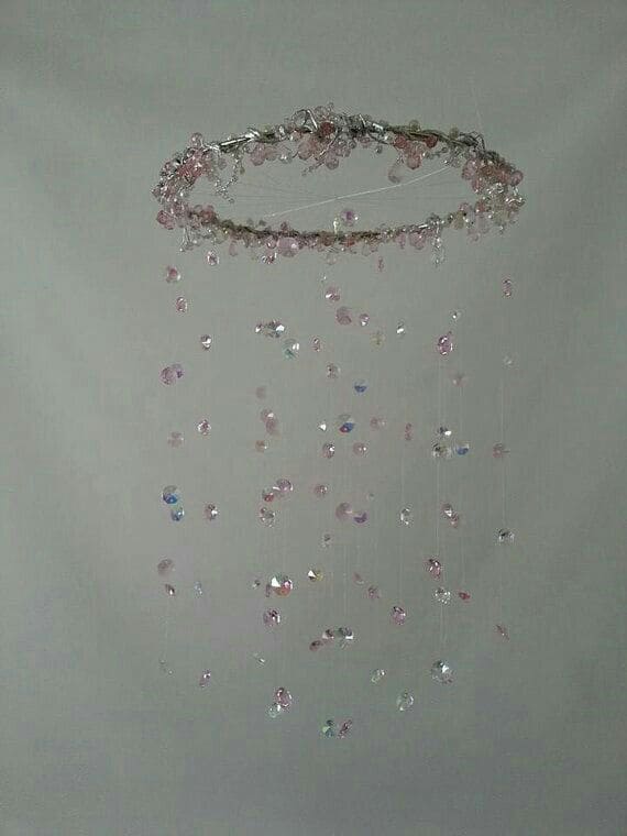 Ethereal Floating Crystal Beaded Suncatcher Chandelier