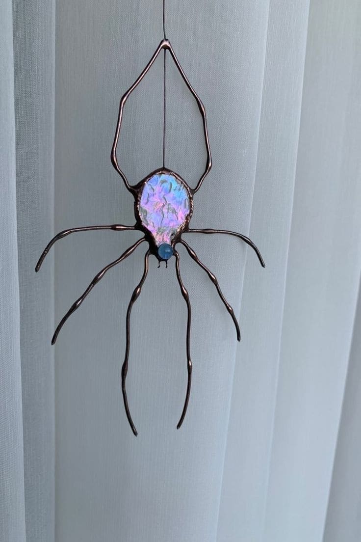 Ethereal Stained Glass Spider Charm