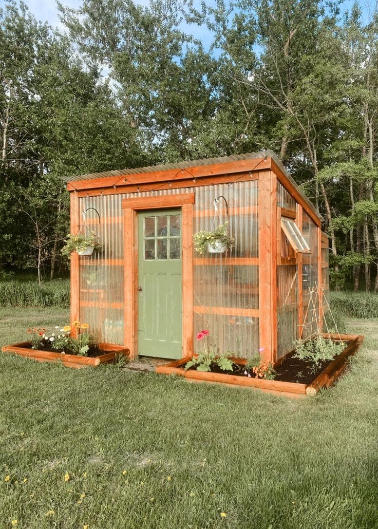 Functional Greenhouse with Stylish Glass Panels