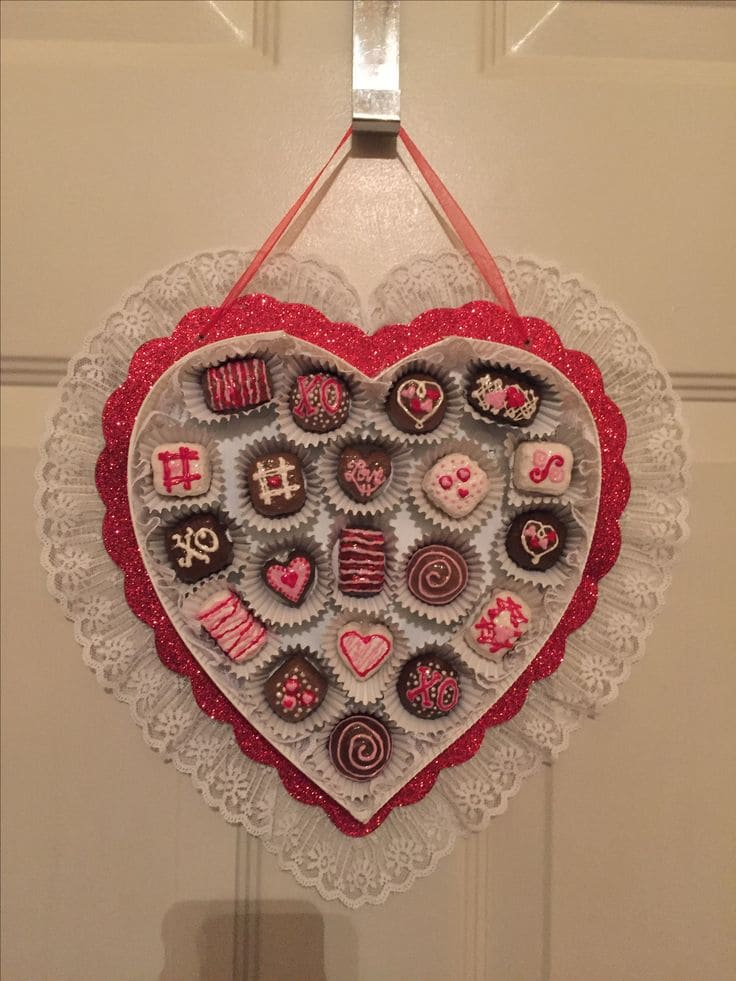 Heart-Shaped Valentine Chocolate Wall Decor