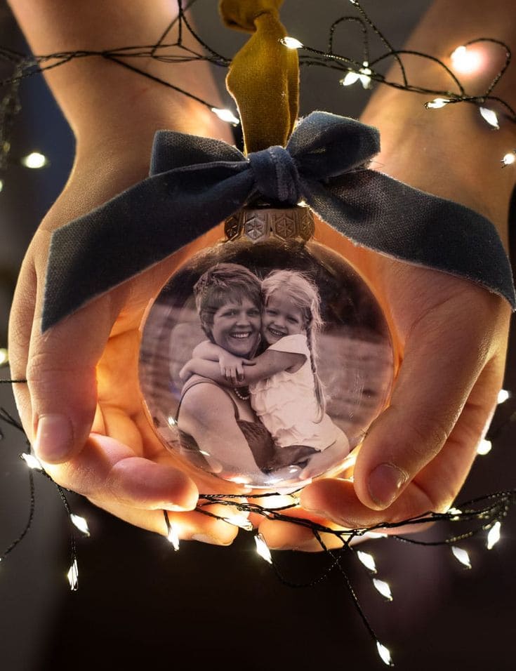 Heartwarming Photo Memory Ornament with Ribbon