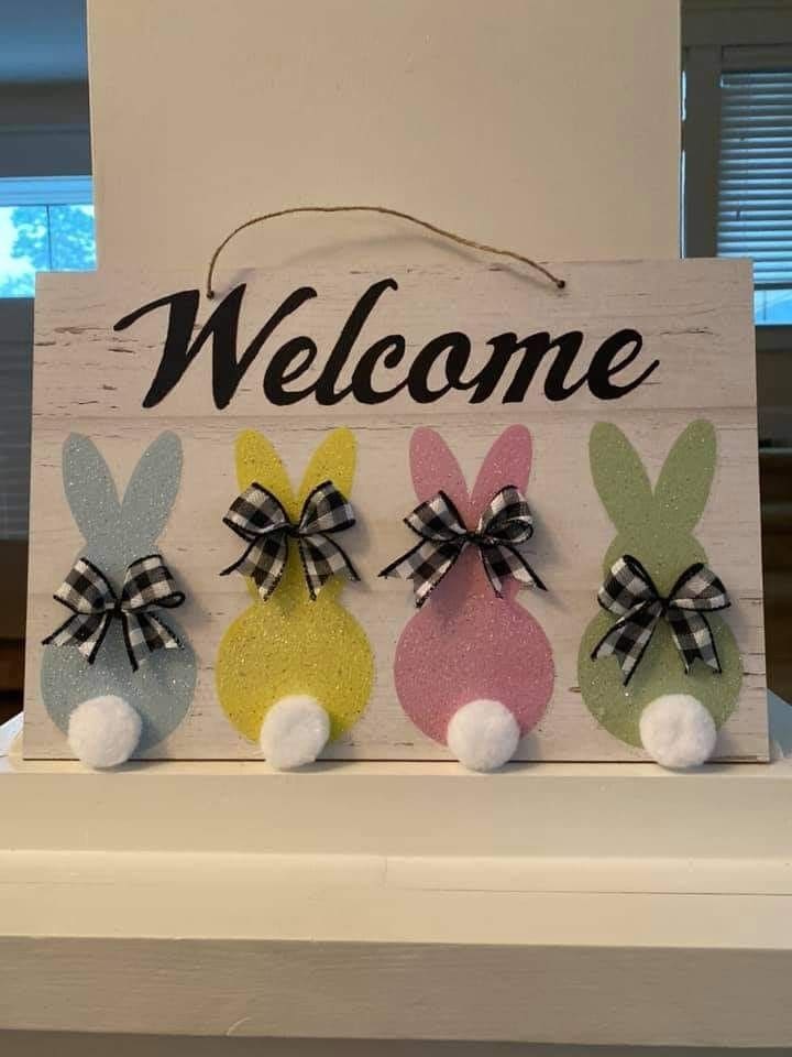 Lovely Bunny-Themed Welcome Sign