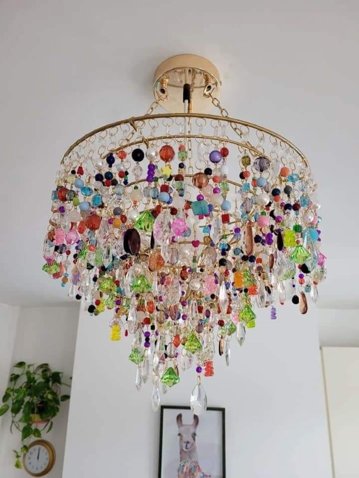 Multicolor Crystal Beaded Chandelier Suncatcher