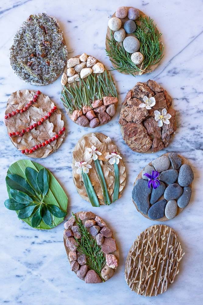 Nature-Inspired Easter Egg Collage Creations