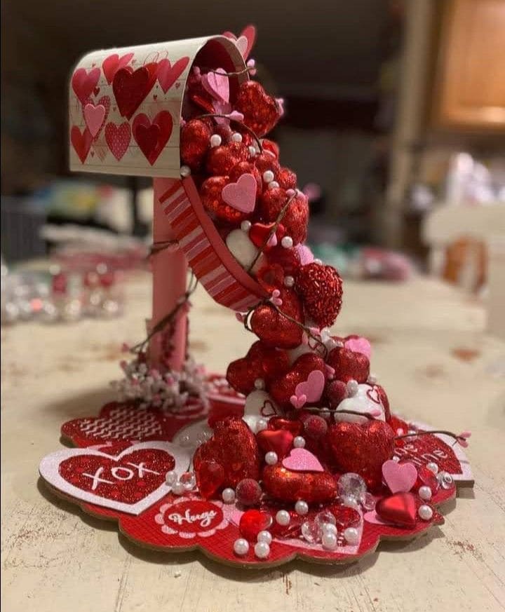 Overflowing Valentine Mailbox Decor Idea