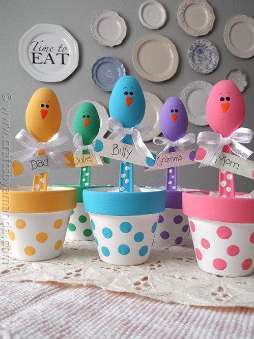 Personalized Easter Egg Pots with Adorable Bird Names