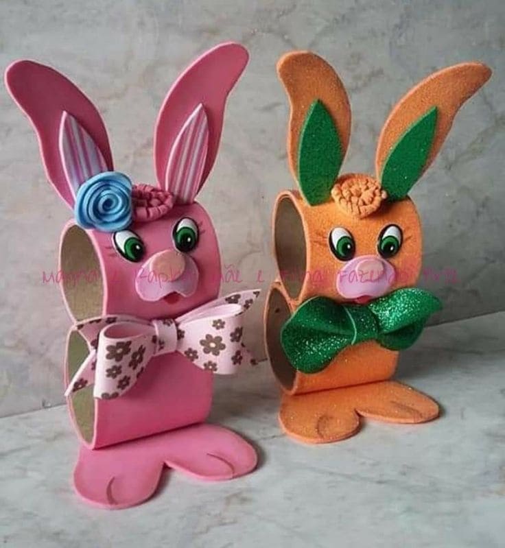 Playful Foam Bunny Easter Treat Holders