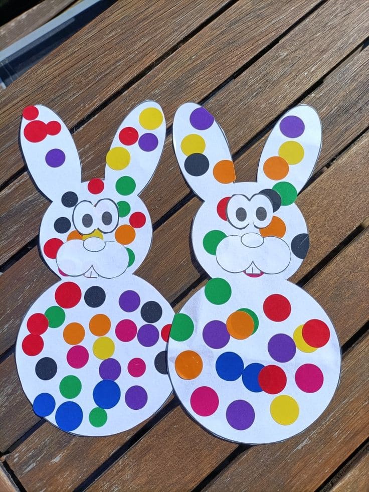 Playful Polka Dot Easter Bunny Craft