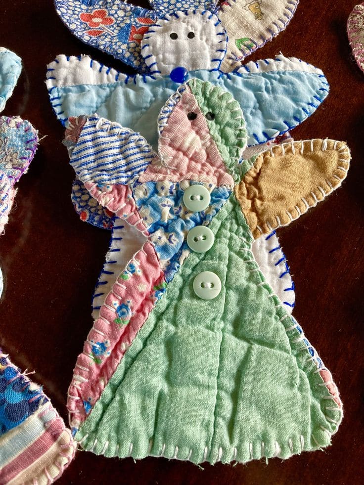 Quilted Angel Patchwork Memorial Ornament