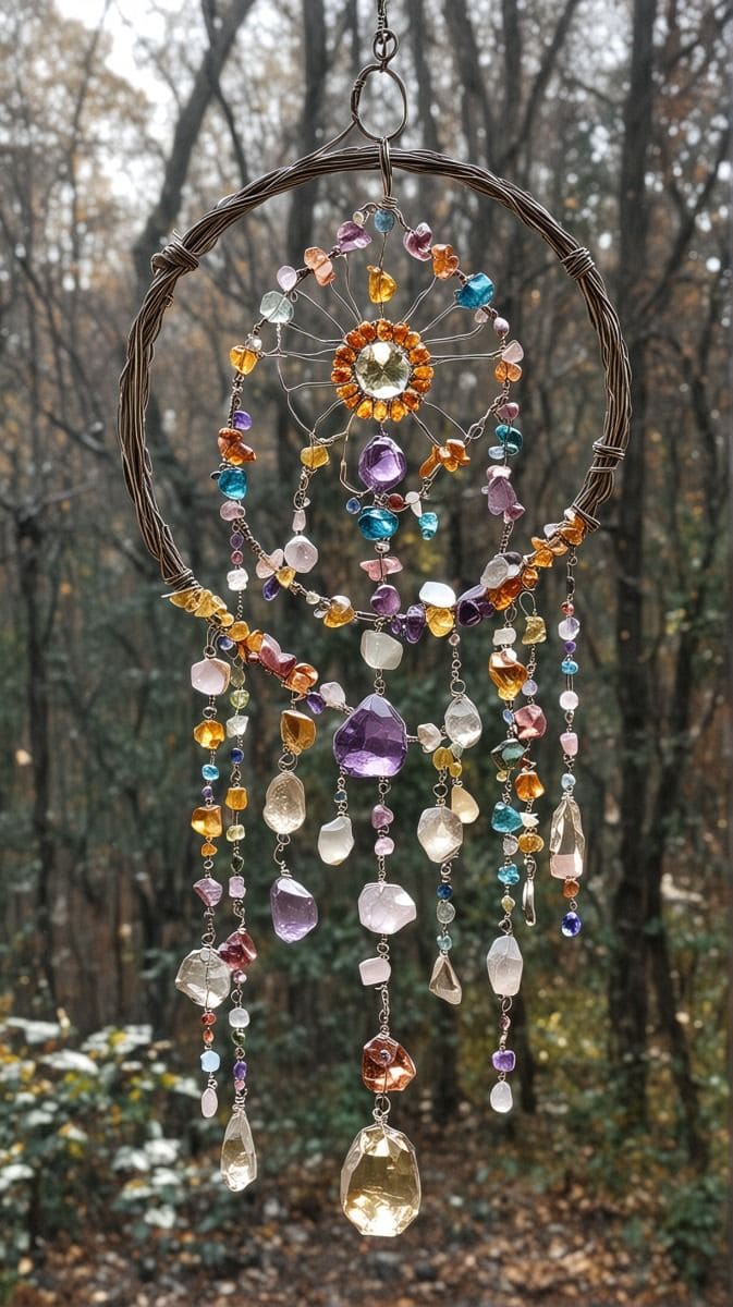 Radiant Gemstone Sun-Catcher Dreamcatcher