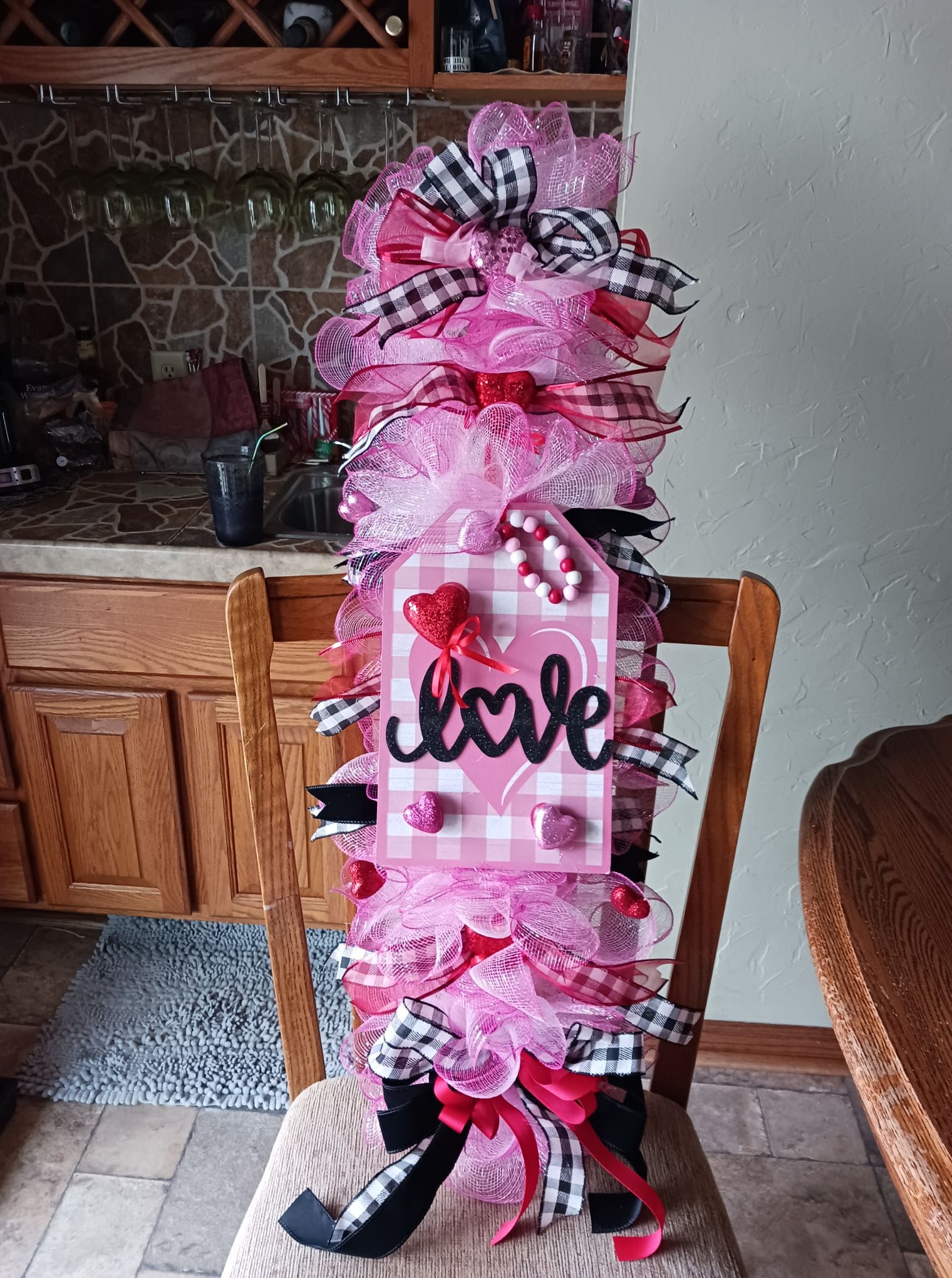 Ribbon and Mesh Valentine Display