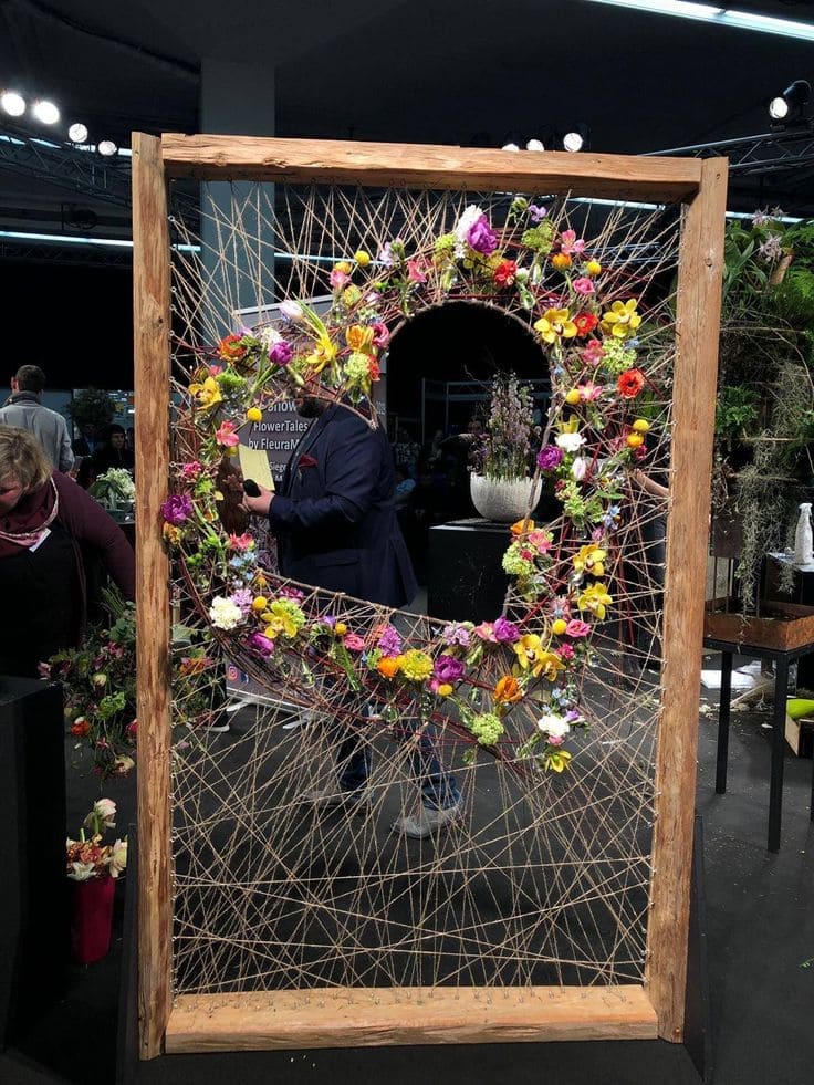 Romantic Floral String Art Valentine Frame