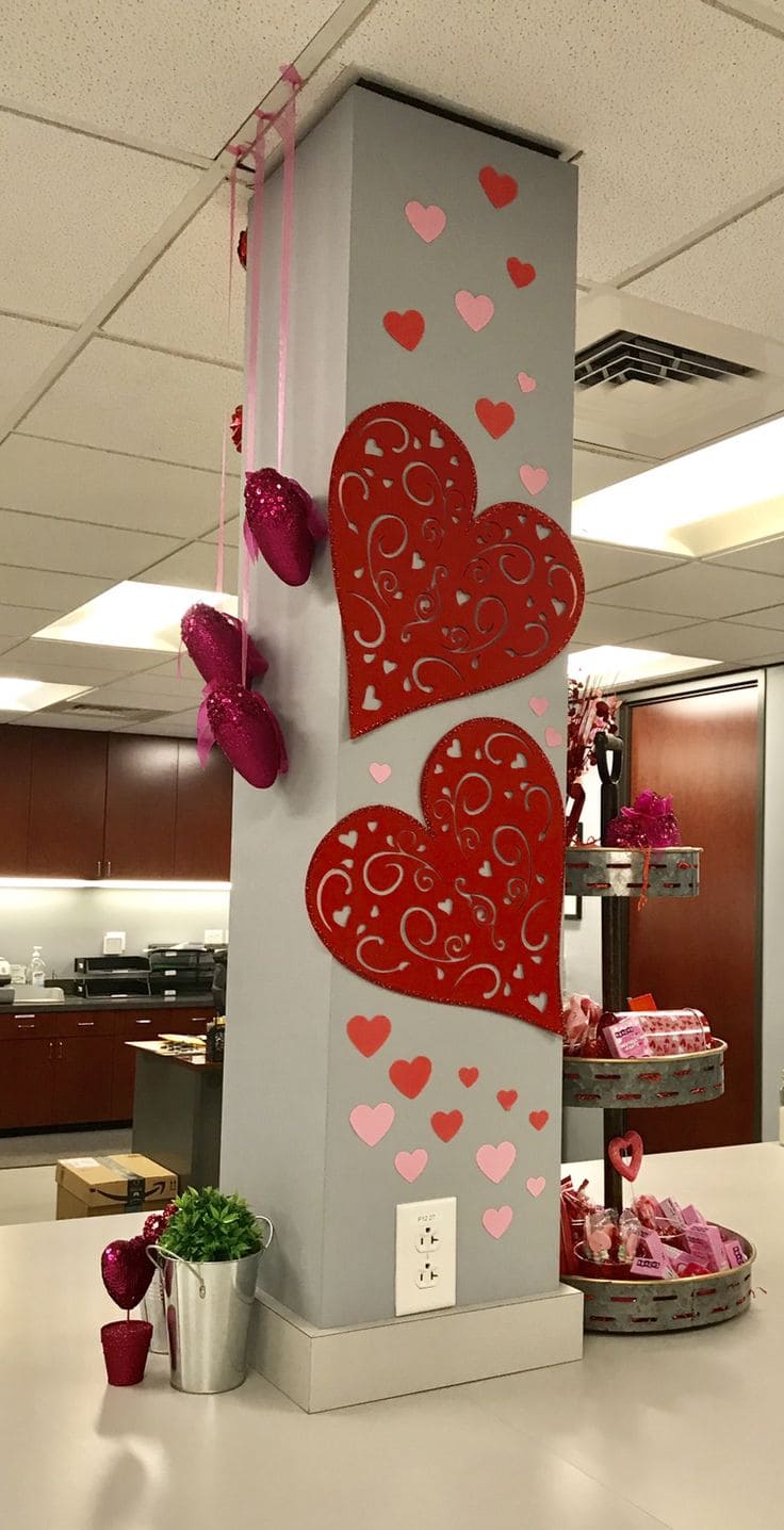 Romantic Heart-Adorned Pillar