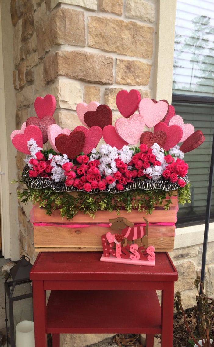 Romantic Heart Garden Valentine Display