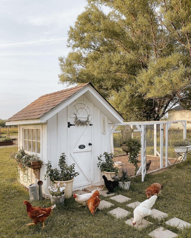 Rustic Chicken Coop with Garden Touches