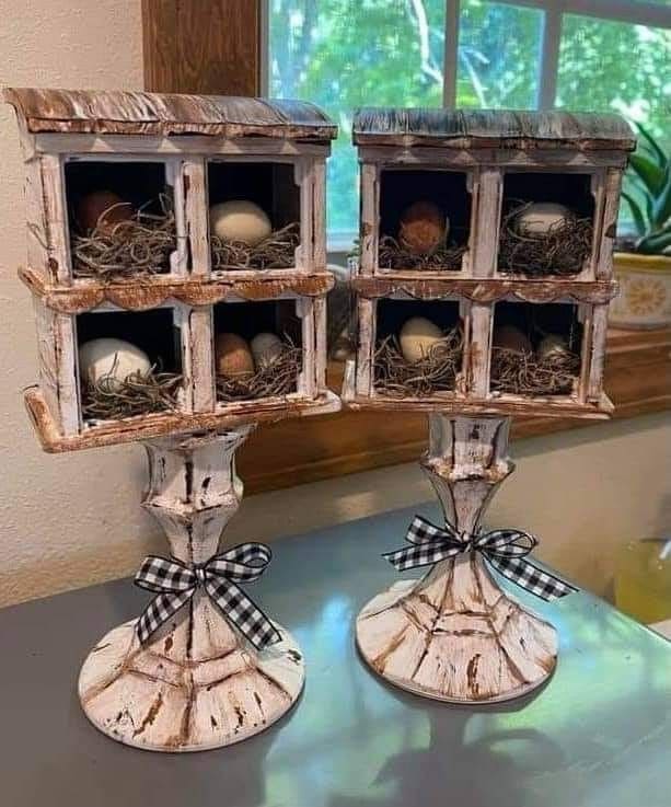 Rustic Farmhouse Mini Egg Cabinets