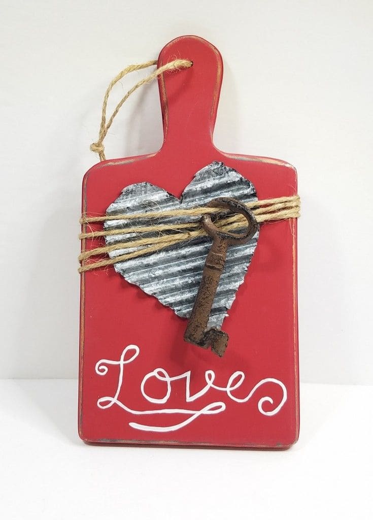 Rustic Love Key Heart Plaque Design