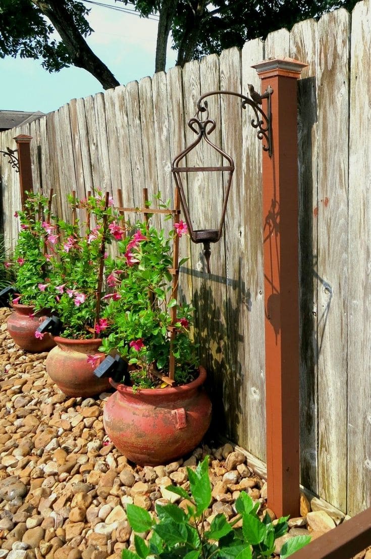 Rustic Pot-Trellis Charm with Pebbled Pathway