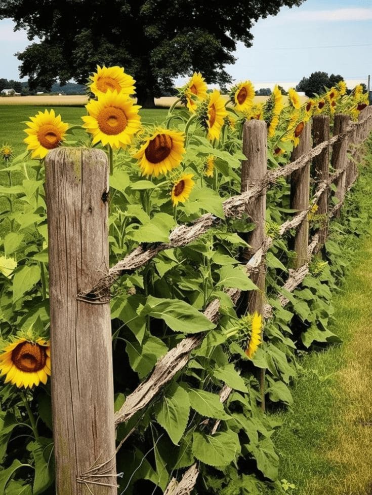 Rustic Wooden Farmhouse Fence with Rope