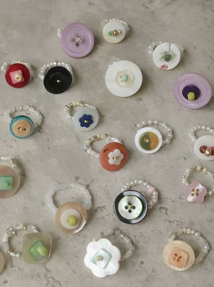 Trendy Button Rings Accessories