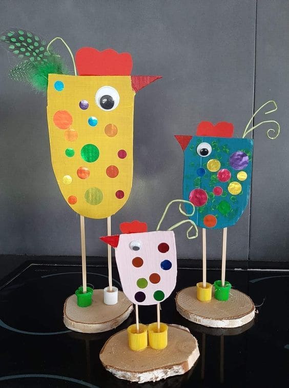 Vibrant DIY Polka Dot Easter Chick Craft