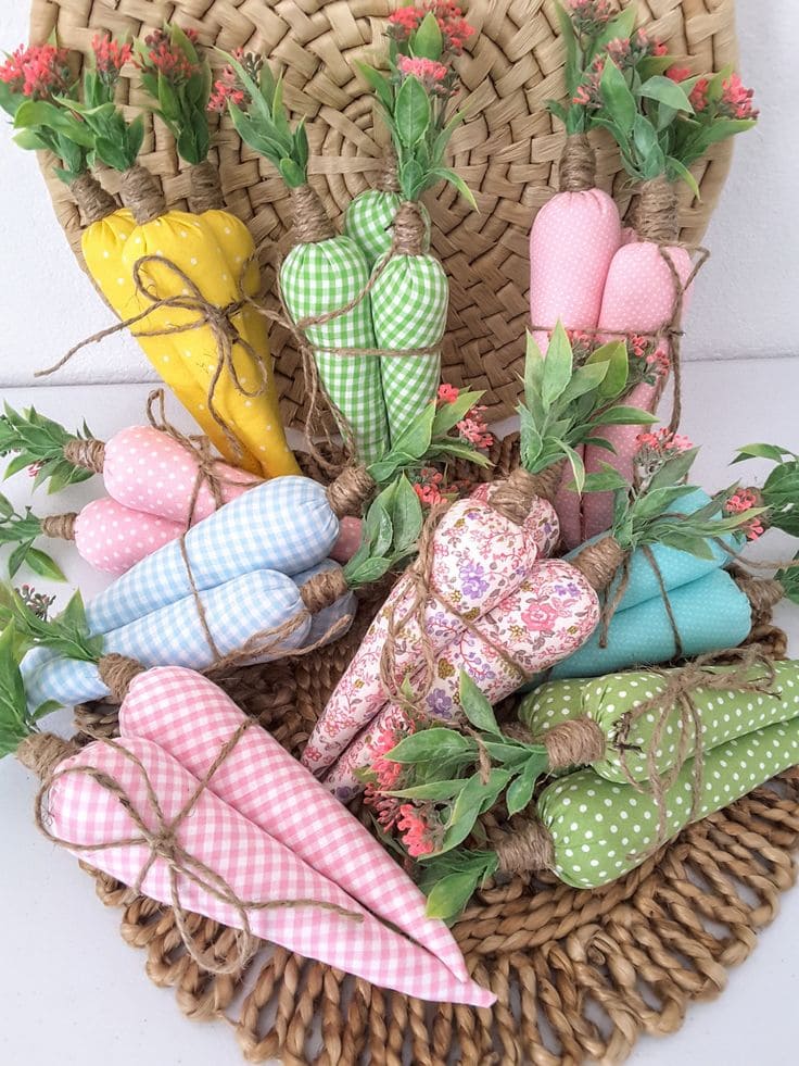 Vibrant Fabric Carrot Easter Decor Delight