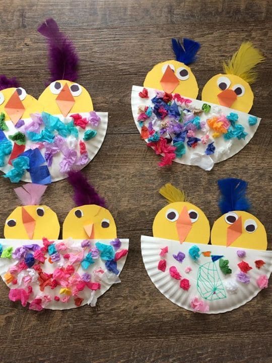 Vibrant Paper Plate Easter Chick Creations