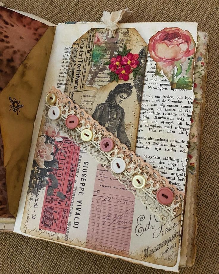 Vintage Button Bookmark