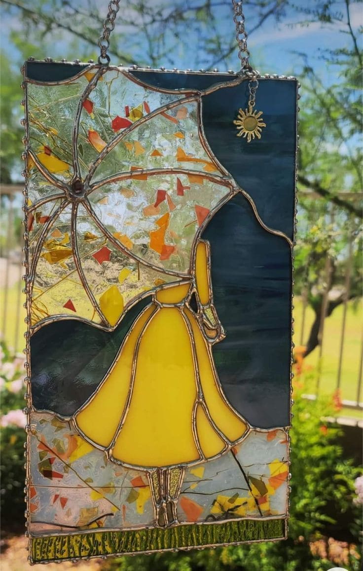 Whimsical Autumn Stained Glass Art