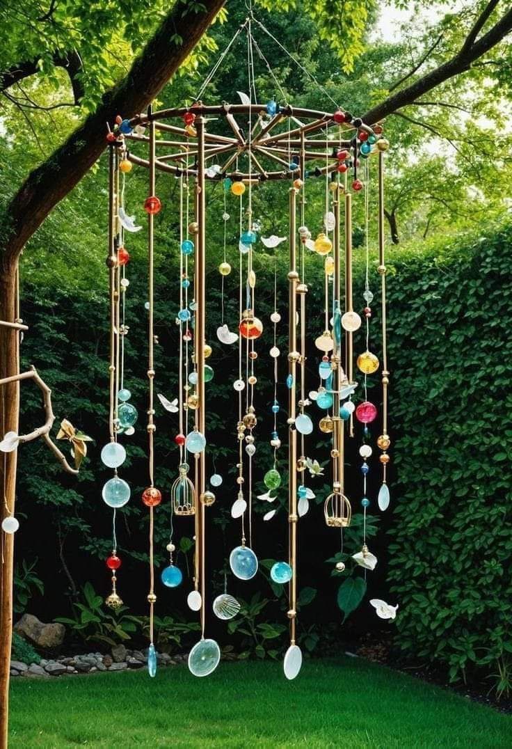 Whimsical Hanging Garden Suncatcher Chandelier