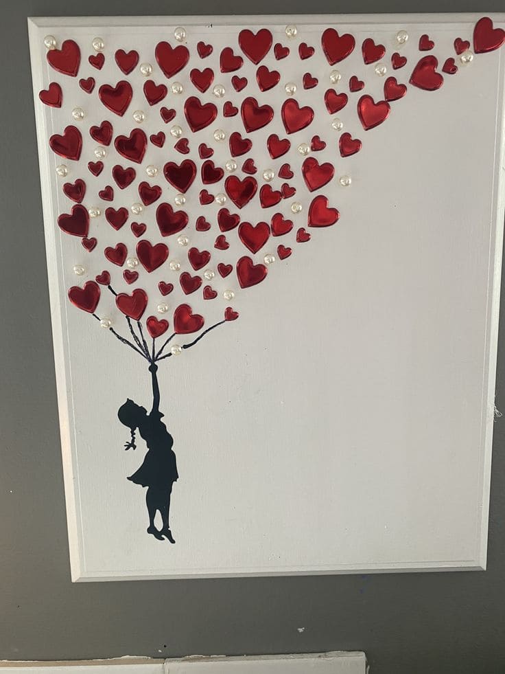 Whimsical Heart Balloon Wall Art Masterpiece