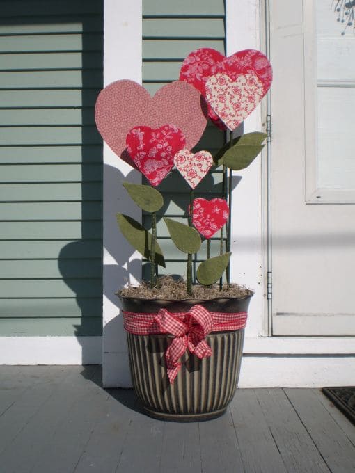 Whimsical Heart Bouquet in Flower Pot